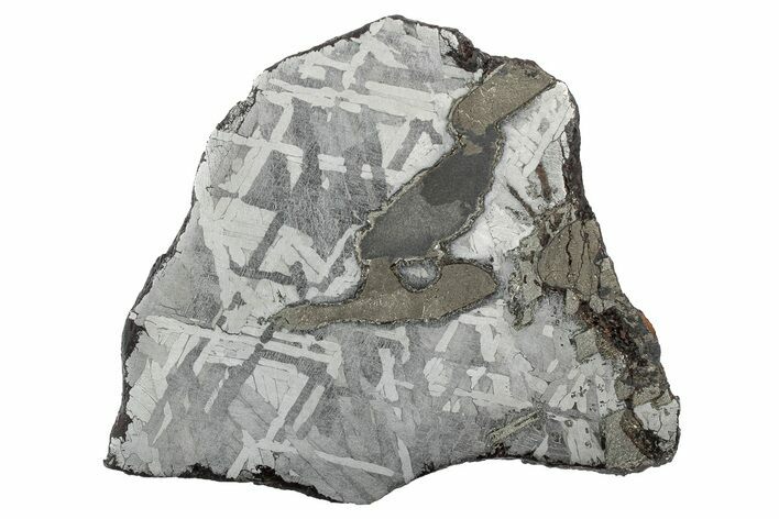 Etched Toluca Iron Meteorite ( g) Slice - Mexico #346501